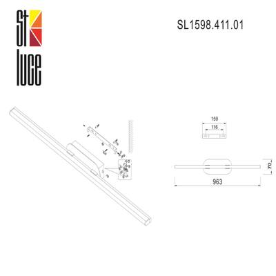 SL1598.411.01 Светильник настенный ST-Luce Черный/Белый LED 1*18W 4000K