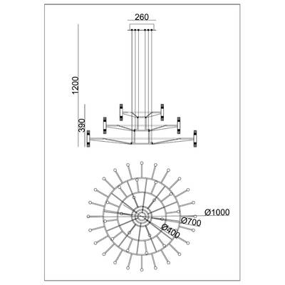 Подвесная люстра Arte lamp EMPIRE A2482SP-84BK, 1хLED