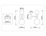 Светильник настенный LH51053/2 GD/FR золото/белый матовый G9*2 max 28W 120*195*300
