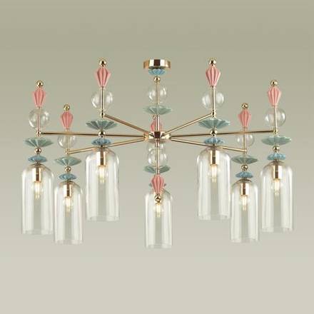 4855/7C CLASSIC ODL_EX21 134 золото/разноцветн./керамика/стекло Люстра потолочная E14 7*40W BIZET