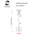 SL1133.533.01 Светильник подвесной ST-Luce Латунь/Белый E27 1*40W