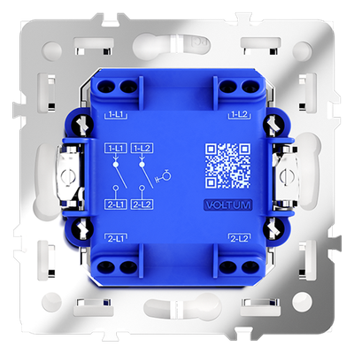 VLS020601 Выключатель с самовозвратом встраиваемый VOLTUM S70 двухклавишный 10А, (белый глянцевый) (ТМ Maytoni)