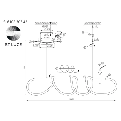 SL6102.303.45 Светильник подвесной ST-Luce Латунь/Белый LED 1*45W 4000K