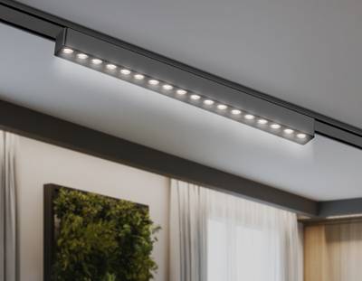 Светильник светодиодный трековый для шинопровода Magnetic Ultra Slim GV1416 BK черный IP20 18W 4200K 48V 24° 338*26*24