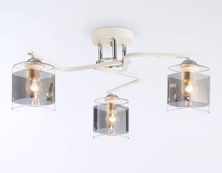 Светильник потолочный TR303217/3 WH/CH/SM белый/хром/дымчатый E27*3 max 60W D540*250