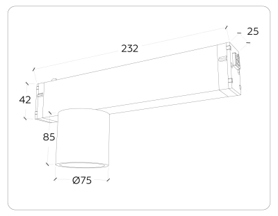 Светильник светодиодный диммируемый для шинопровода Magnetic 220V GL1242 BK черный IP20 7W 3000K-6400K 24° D75*85 (Без ПДУ)