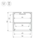 Профиль с экраном SL-LINE-5050-2500 BLACK+OPAL (Arlight, Алюминий)