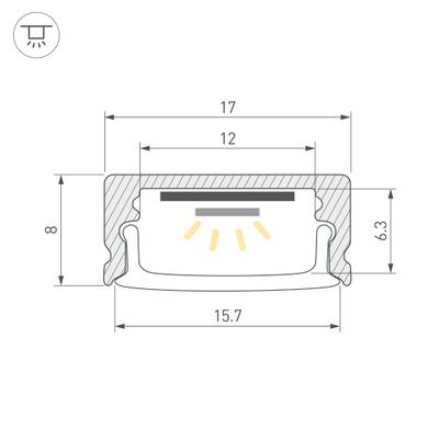 Профиль LINE-1708-2000 WHITE (Arlight, Алюминий)