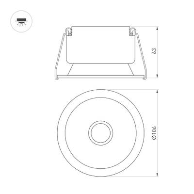 Светильник MS-HARBOR-R106-15W Day4000 (WH, 36 deg, 230V) (Arlight, IP20 Металл, 5 лет)