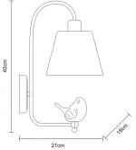 Бра Arte Lamp PASSERO A4289AP-1WH, 1хE27