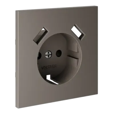 VLS000914 Накладка для розетки с заземлением и защитными шторками, с USB A+A, S70 (капучино). (ТМ Maytoni)