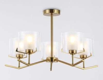 Светильник подвесной LH57007/5 BS/FR латунь/белый матовый E14/5 max 40W D690*390