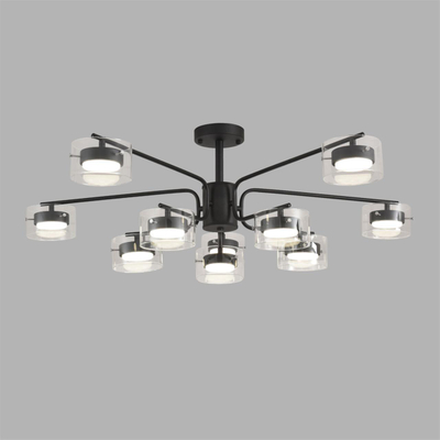 8349/10C COMFI LN26 232 черный/прозрачный, металл/стекло Светильник потолочный LED GX53 10*7W 220V NATALINA