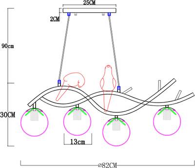 Подвесная люстра Arte Lamp ELTANIN A3422SP-4GO, 4хE27
