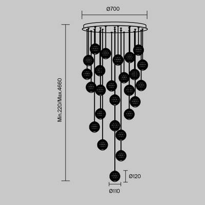 Подвесной светильник Sapphire 3000К 140Вт, MOD293PL-L140BS3K. TM Maytoni