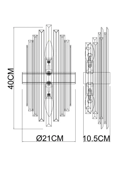 Настенный светильник Arte Lamp FEDELTA A1068AP-2CC, 2хE14