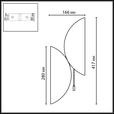 7067/2W L-VISION ODL26 191 светильник черный/белый/шелк/металл IP20 LED G9 5W 220-240V SILK
