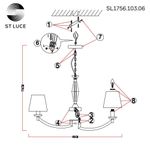 SL1756.103.06 Светильник подвесной ST-Luce Хром/Светло-серый E14 6*40W