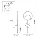 4322/15WL MIDCENT ODL22 345 металл/черный с бронзой Настенный светильник IP20 LED 15W 957Лм 3000K DENZEL