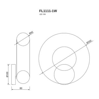 Бра Missio FL1111-1W, LED