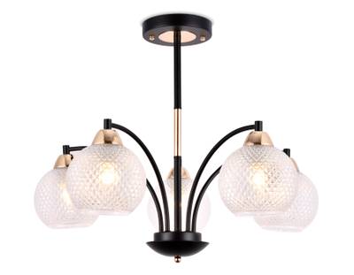 Подвесная люстра TR9011/5 BK/TI черный/прозрачный E27 max 40W D620*500