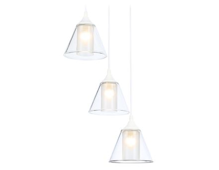 Светильник подвесной TR3553/3 WH/CL/FR белый/прозрачный/белый матовый E27/3 max 40W D340*800