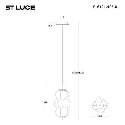 SL6121.403.01 Светильник подвесной ST-Luce Черный/Белый LED 1*9W 3000K