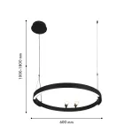 Подвесная люстра Slinga 4474-1P, LED*58W + 2*LED*3W, 1860LM, 3000-6500K. ТМ F-Promo