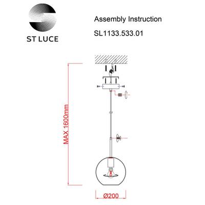 SL1133.533.01 Светильник подвесной ST-Luce Латунь/Белый E27 1*40W
