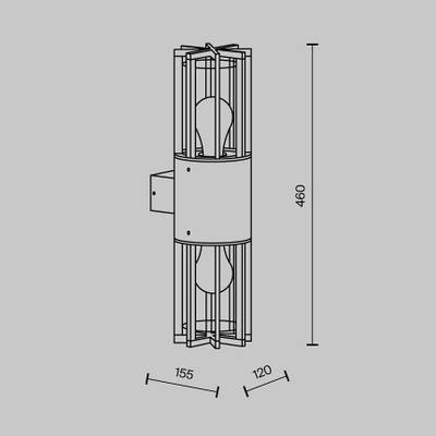 Настенный светильник (бра) Barrel E27x2, IP54, O453WL-02GF. TM Maytoni