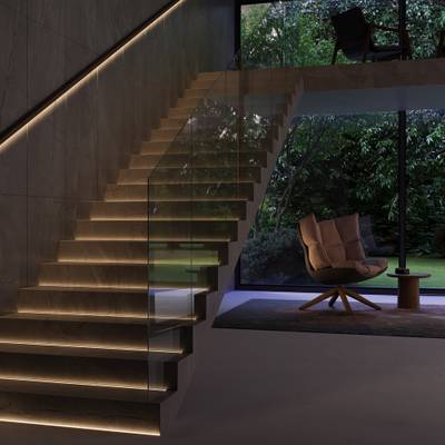 Алюминиевый профиль встраиваемый в пол 26x26 (Серебро, 2 м), ALM-2626-S-2M 636016