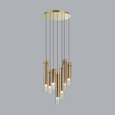 5061/32LB PENDANT ODL24 319 золотой/янтарный/металл/стекло Люстра каскадная LED 7*4W 3000K SHINY