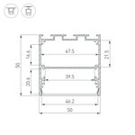 Профиль LINE-S-5050-2000 BLACK (Arlight, Алюминий)