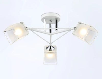 Светильник подвесной TR303071/3 WH/CH/FR белый/хром/белый матовый E27/3 max 40W D560*250