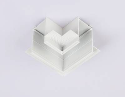 Коннектор угловой для встраиваемого шинопровода под ГКЛ 12,6мм Magnetic 220V GL1039 WH белый 80*80*47 (соединители в комплекте)