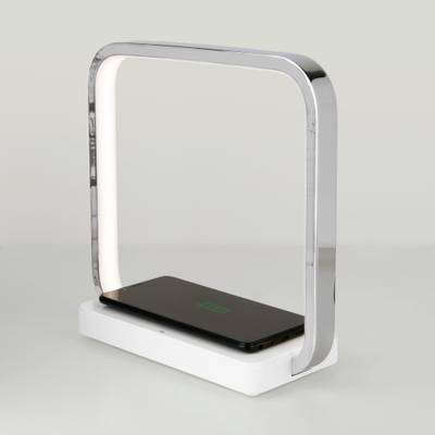 Настольный светодиодный светильник с беспроводной зарядкой и регулировкой яркости 80502/1 хром