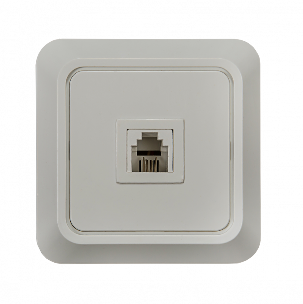 Розетка телефонная 1-м СП Bolleto 7034 16А IP20 бел. ASD / IN HOME 4690612000398