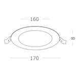 ST209.538.12 Св-к встр. Белый LED 1*12W 3000K 816Lm Ra80 110° IP20 D170xH8 90-265V