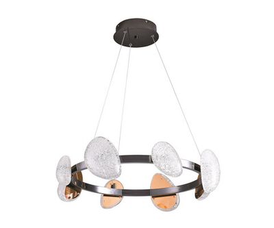 Люстра диммируемая Юнни черный жемчуг d60 h120 Led 4*5W+4*7W (4000K) с пультом ДУ