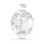 7748/EL PALE SN 125 Светильник светодиодный потолочный пластик/белый/зеленый LED 70Вт 3000-6000К D480 IP43 пульт ДУ FLORI