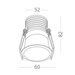 ST754.538.07 Св-к встр. Белый LED 1*7W 3000K 560Lm Ra&gt;90 60° IP20 D60xH79 100-240V