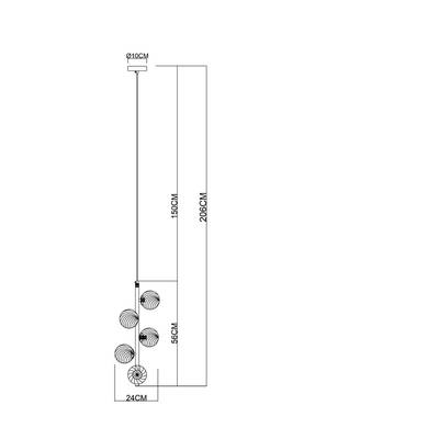 Подвесной светильник Arte Lamp ETEREO A5261SP-5GO, 5хG9
