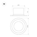 Светильник MS-DROP-BUILT-R105-14W Warm3000 (BK, 85 deg, 230V) (Arlight, IP54 Металл, 5 лет)