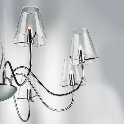 758084 Люстра подв. DIAFANO 8х40W G9 ХРОМ/ПРОЗРАЧНЫЙ