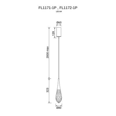 Подвесной светильник Sensual Gold FL1171-1P, LED