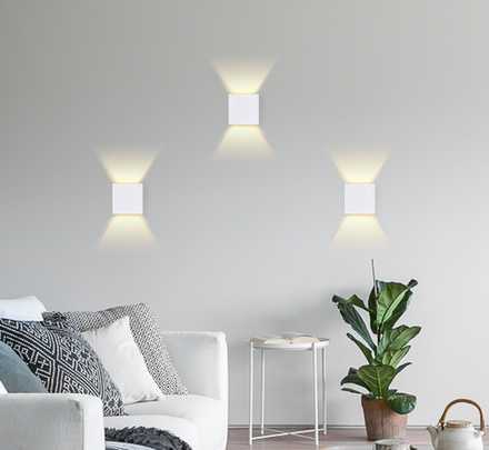 Настенный светодиодный светильник FW137 WH/S белый/песок LED 3000K 10W 100*100*100