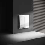 VLS020601 Выключатель с самовозвратом встраиваемый VOLTUM S70 двухклавишный 10А, (белый глянцевый) (ТМ Maytoni)