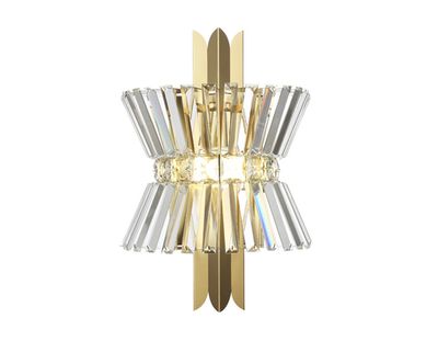 Настенный светильник с хрусталем LH41029/2 BS/CL латунь/прозрачный E14*2 max 40W 310*180*460