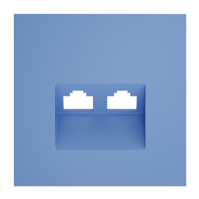 VLS001415 Накладка для розетки компьютерной двойной RJ45+RJ45 кат.6, S70 (деним). (ТМ Maytoni)