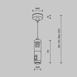 Подвес тросовый Hang двойной Flarity черный, TRA157SW-D1-B. TM Maytoni